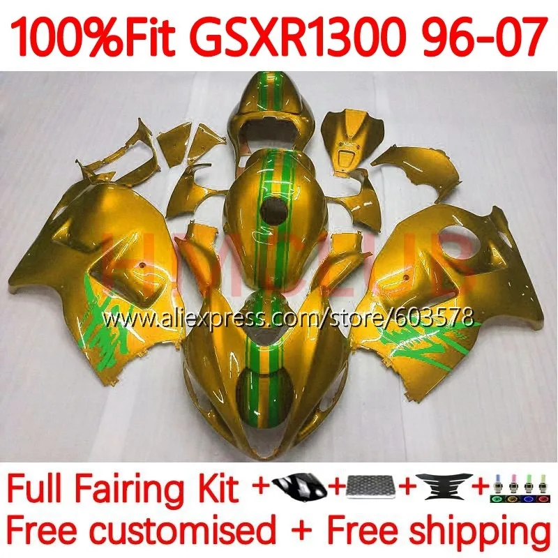 

Injection For SUZUKI Hayabusa GSXR-1300 GSXR 1300 CC GSXR1300 96 97 98 99 00 01 02 03 04 05 06 07 Fairing 104No.163 glossy gold