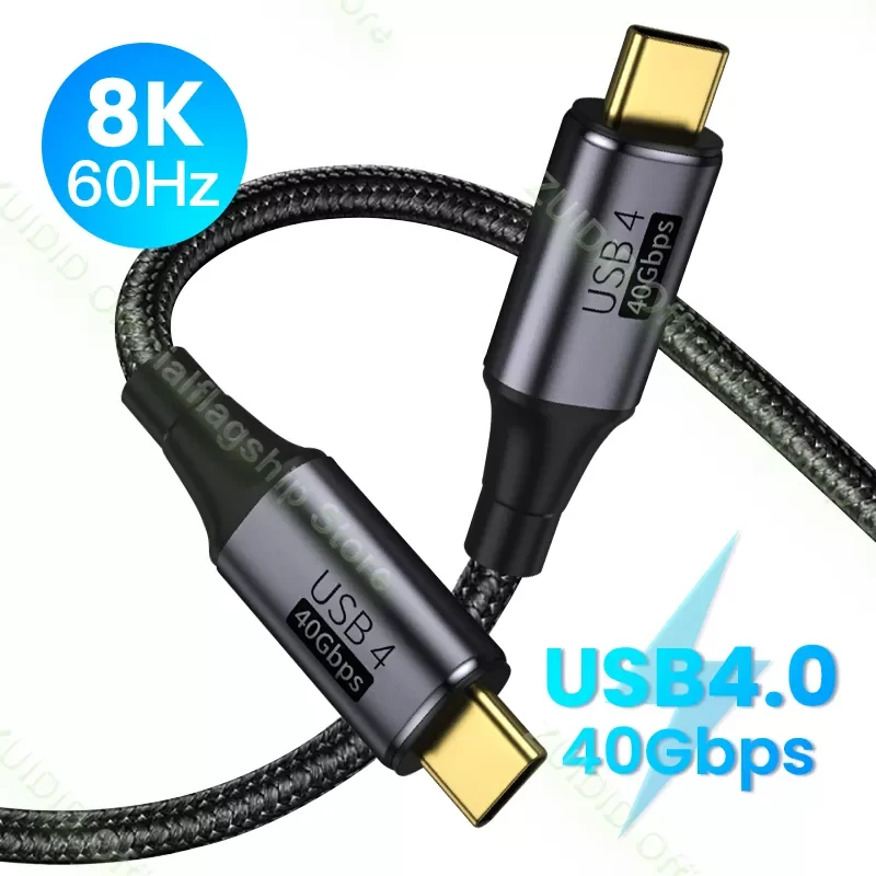 

Thunderbolt 3 8K@60Hz Cable 40Gbps Data Cable PD 100W 5A Fast Charging USB Type C to Type C Cable For Macbook Pro 0.5/1m
