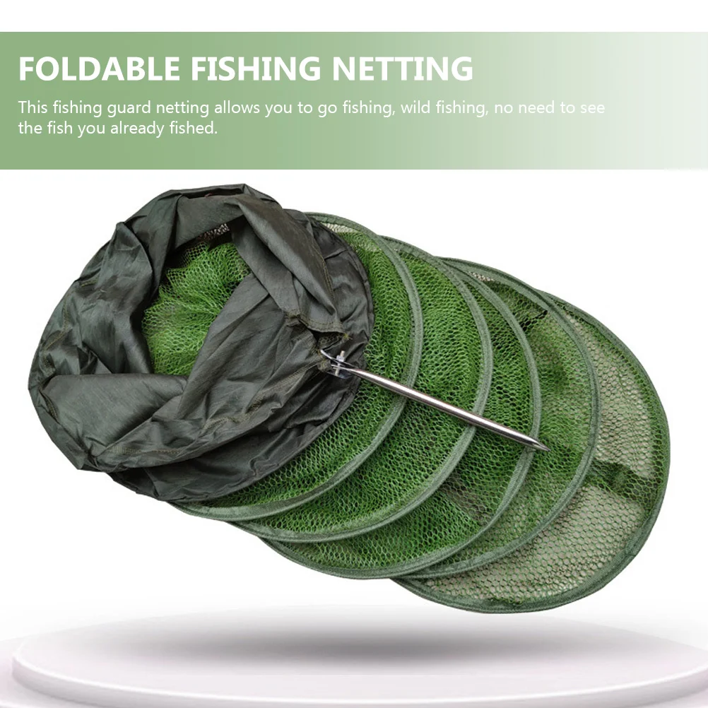 Shrimp Net Fishing Netting Protecting Trout Collapsible Guard Baskets Lobster Locating Cage Releasing Mesh enlarge