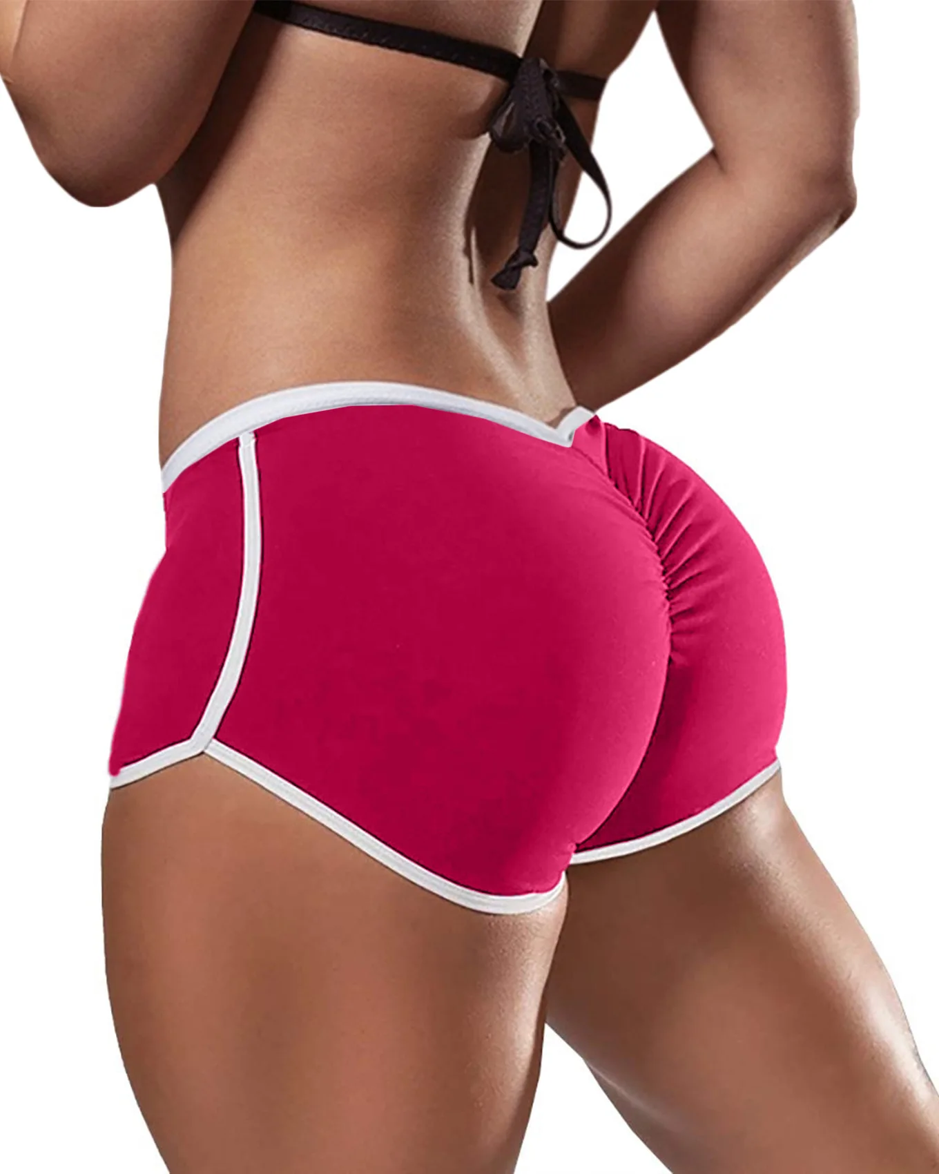 sexy low waist shorts women elastic slim solid scrunch butt yoga shorts push up booty gym athletic workout short pants leggings