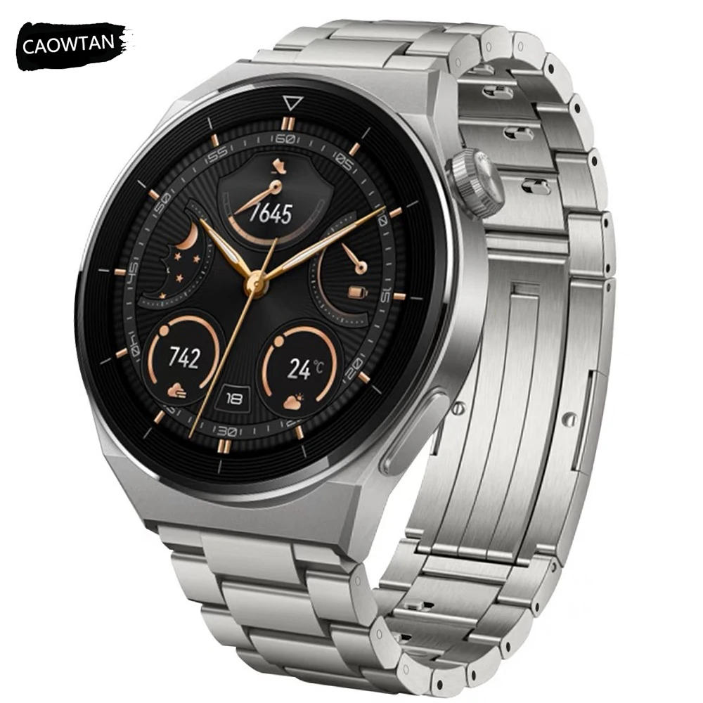 Фото Роскошный титановый ремешок 22 мм для Huawei Watch Ultimate 5Pro 4Pro 46 мм, браслет для Huawei Watch GT5 GT4 3, ремешок для быстрого удаления №1