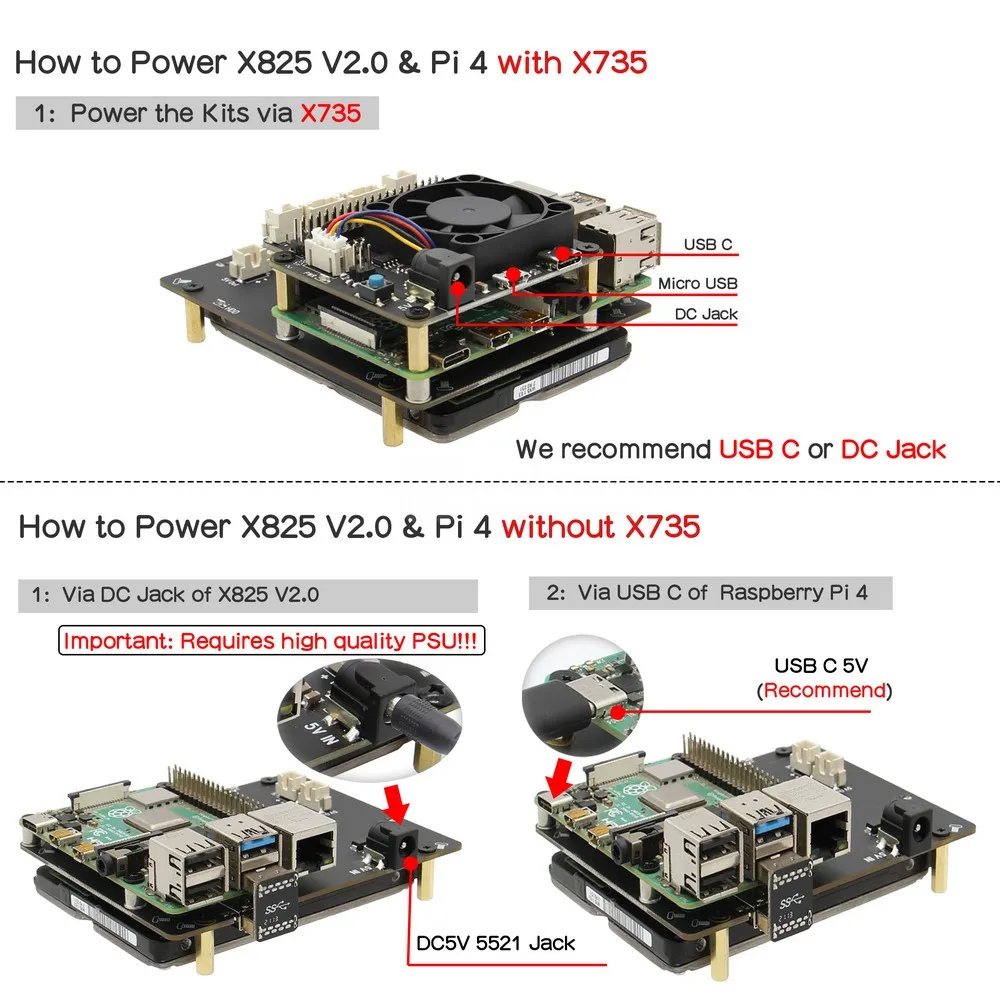 Плата расширения жесткого диска Raspberry Pi 4 X825 2 5 дюйма SATA HDD/SSD USB3.1 модуль мобильного