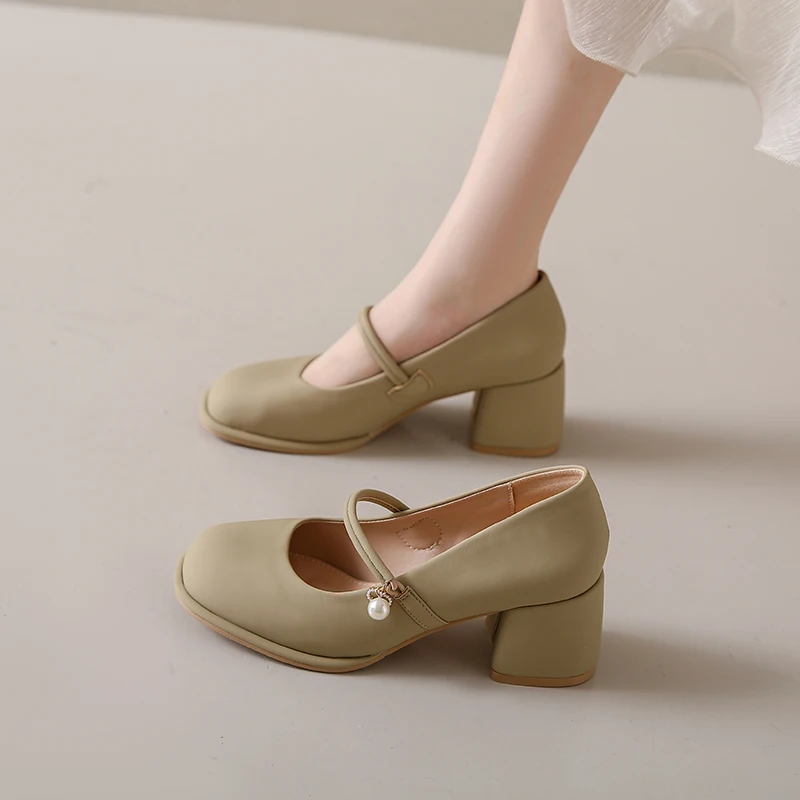 Туфли-лодочки женские на высоком каблуке с круглым носком