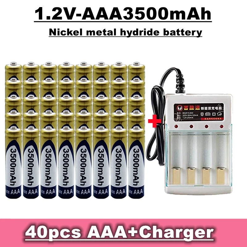 

Перезаряжаемая батарея AAA, изготовлена из никель-металлогидрида, 1,2 в, 3500 мАч, подходит для игрушек, будильников, MP3 и т. д., продается с зарядным устройством