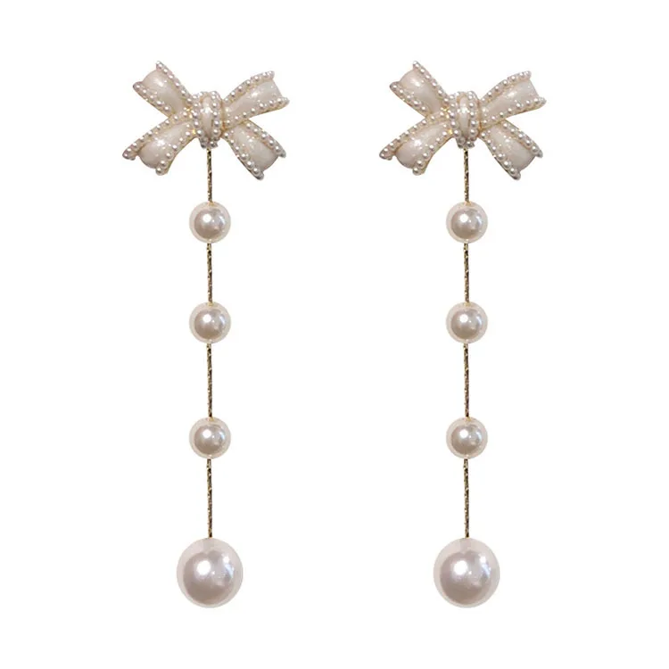

Женские серьги-подвески с искусственным жемчугом, серьги с бантом для девочек и женщин, ювелирные изделия на День святого Валентина, 2022