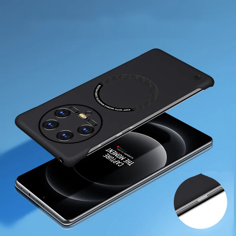 Матовый ультратонкий чехол без рамки для Xiaomi Mi 14 Ultra Pro Magsafe Case Безрамное