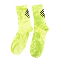 1pair winter tie dye socks green claw marks men women long socks sports cotton socks cotton comfortable not sliding warm