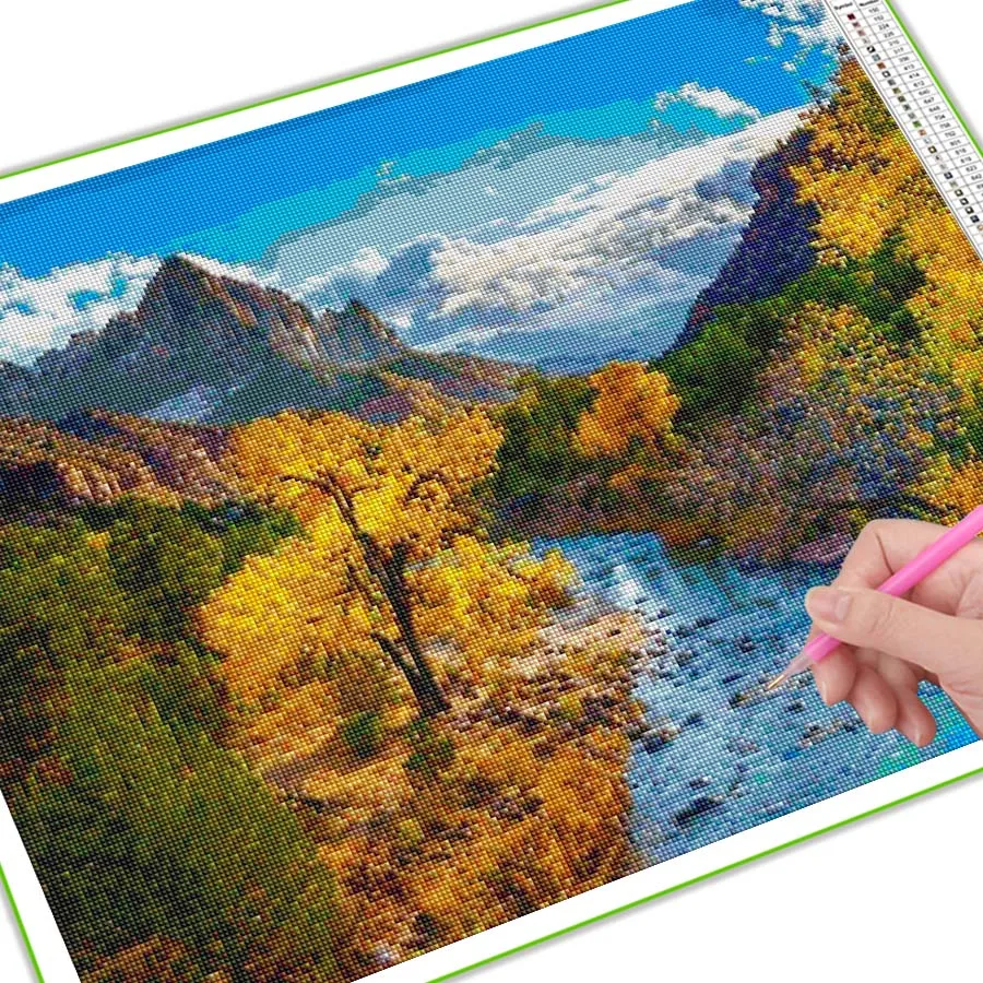 Алмазная мозаика сделай сам картина из природных пейзажей водопад новая