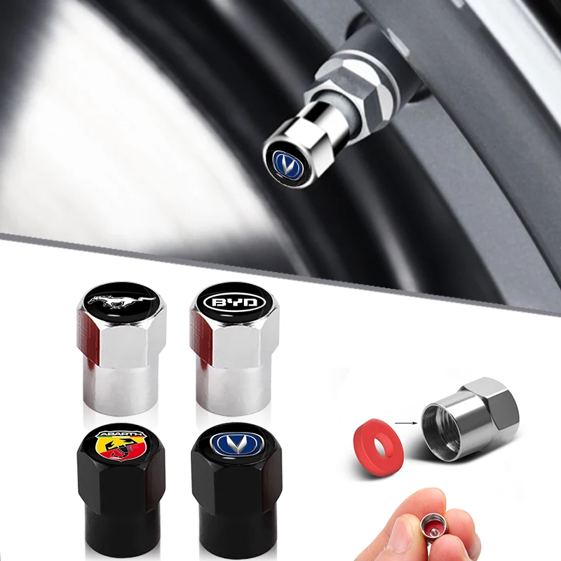

4pcs Car Tire Tyre Valve Stem Caps Covers Air Dust for Skoda Octavia 2 3 Mk2 Mk3 A5 A7 Fabia 3 Karoq Superb 2021 Car Accessories