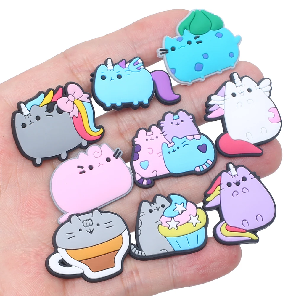 Single Sale 1pcs Cat Shoe Charms Accessories Children Shoe Decorations Fit Wristband Croc Jibz Charms Party Present