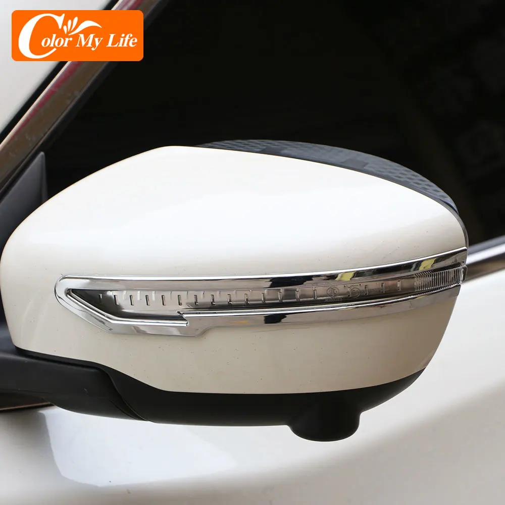 

ABS Chrome Car Rearview Mirror Cover Protection Strips for Nissan X-trail T32 Qashqai J11 Murano Rear View Mirror Trim Sticker