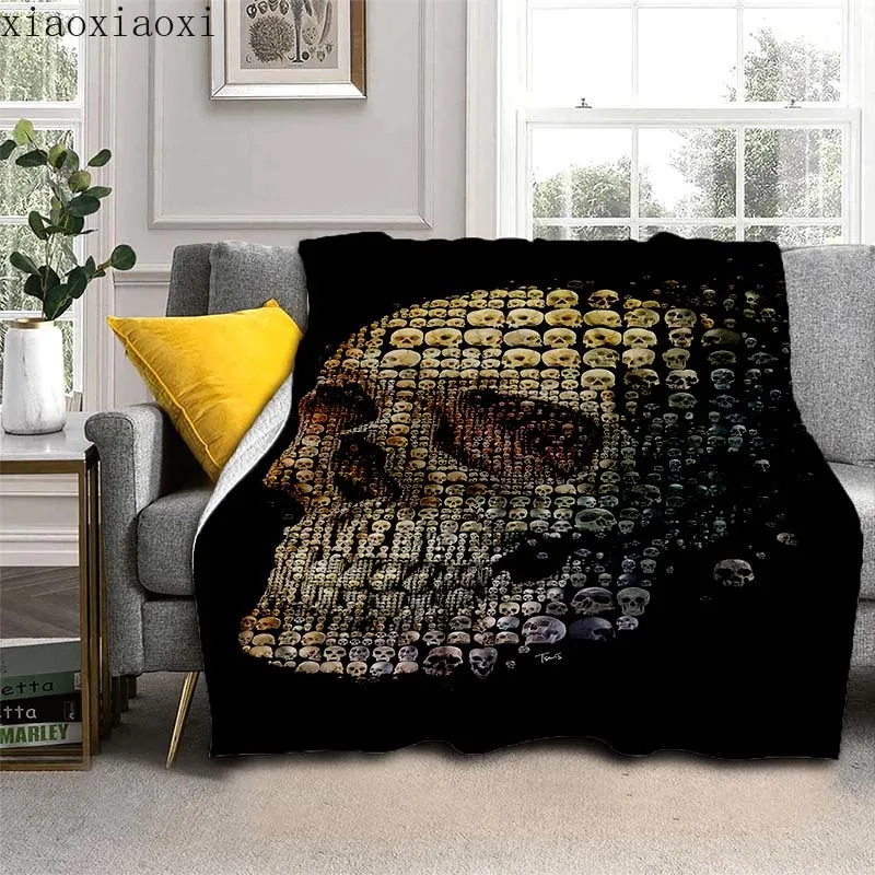 Фланелевое Одеяло с черепом ужасное одеяло на Хэллоуин для взрослых подстилка