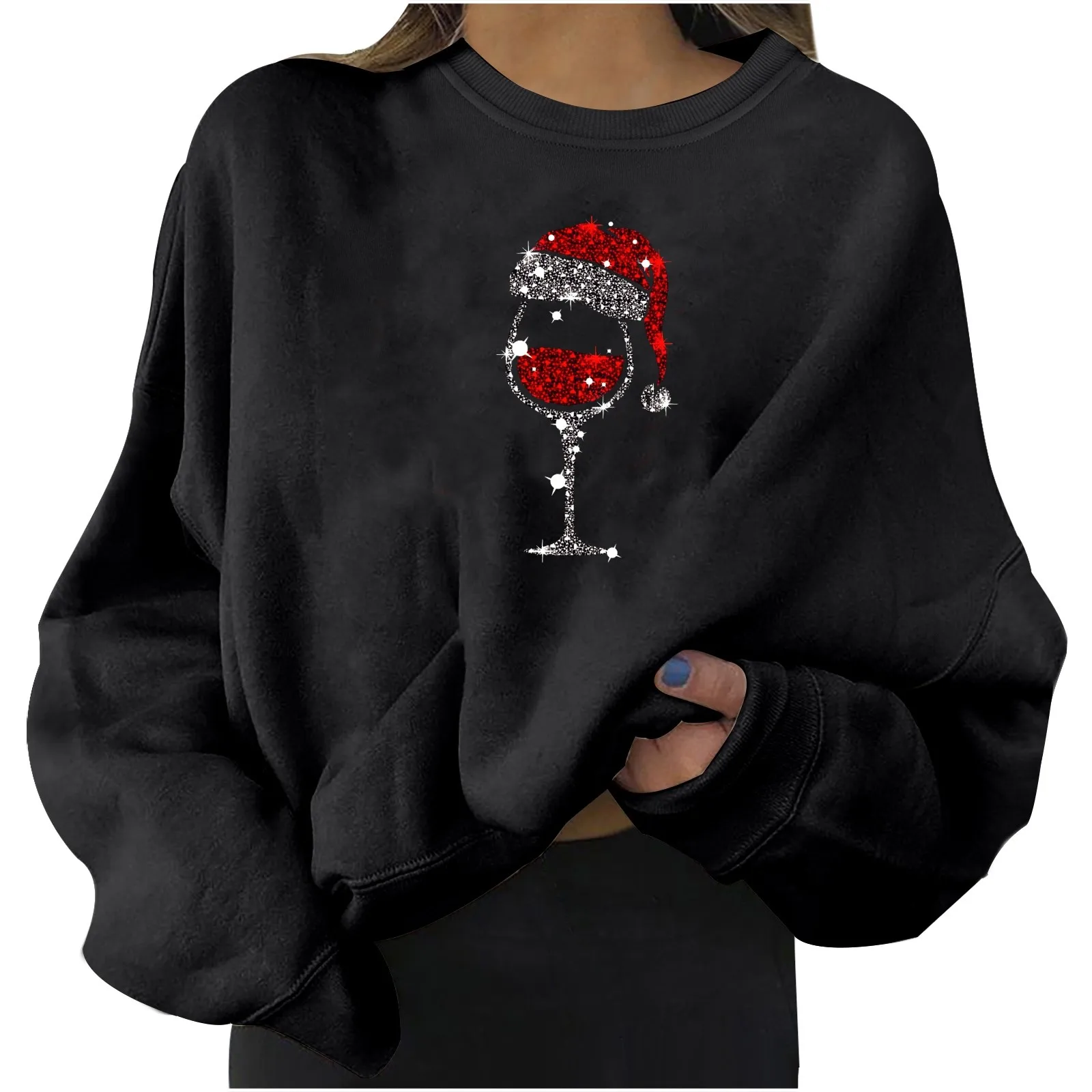 

Women Christmas Graphic Sweatshirt Casual Round Neck Womens Pullover Zip Sweaters Sweatshirt Pack Women's Winter Tunic Tops