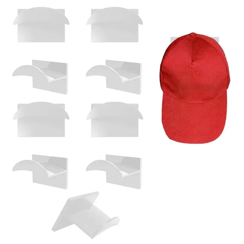 

Closet Holder 10 Pcs Adhesive Wall Mount Hat Hooks For Baseball S Without Drilling Nails Solid Hat Hanger Without Drilling Nails