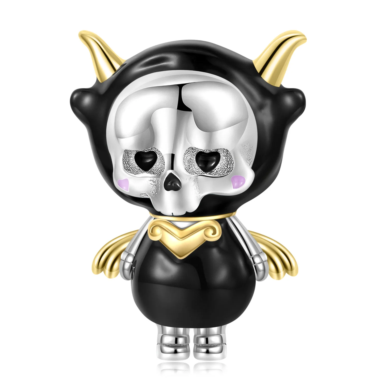 

New 925 Sterling Silver Skull Charms Cute Punk Charm Bead fit Original Pandora Bracelet DIY Women Jewelr