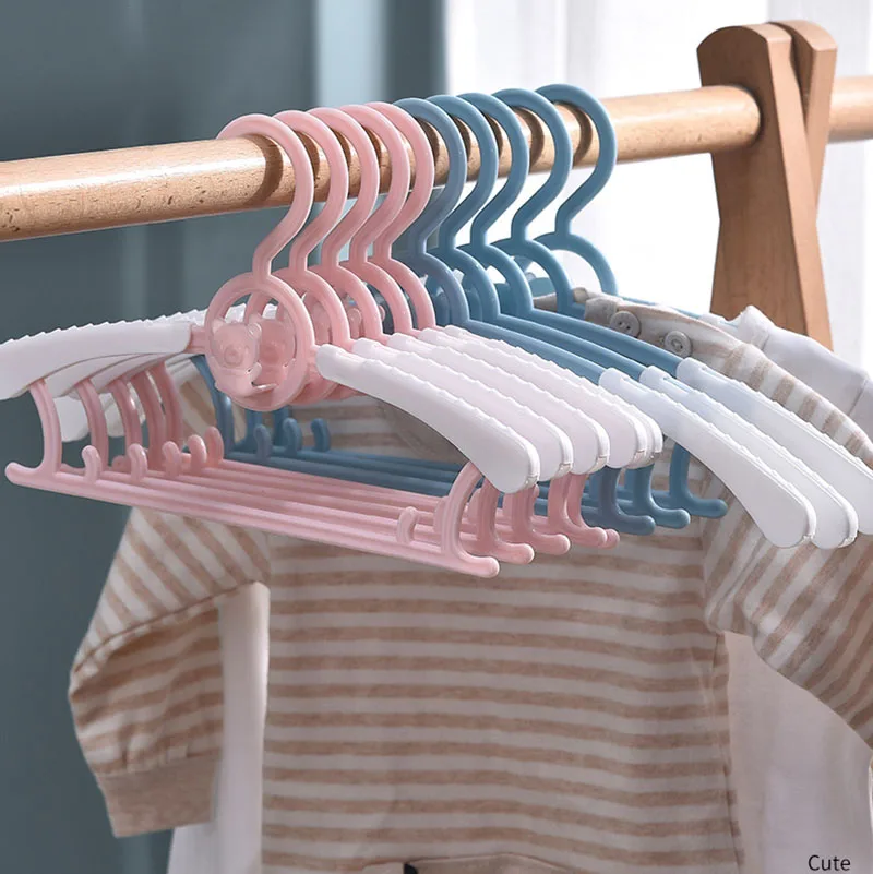 

10/20pcs Cute Telescopic Baby Hangers Closet Organizer Children Clothes Rack Coats Drying Racks Wardrobe Storage Space Saving