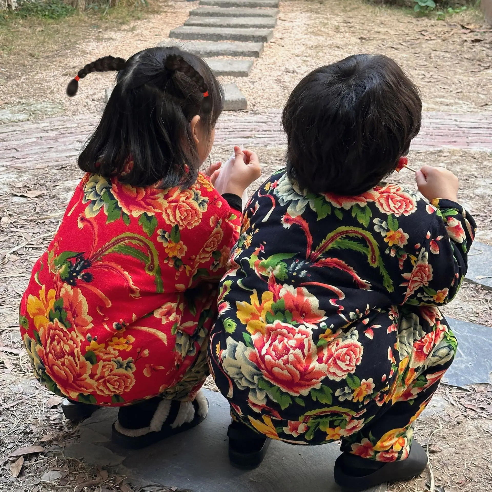 Детское платье Тан Dongbei цветок китайская ветровая куртка на хлопковой подкладке