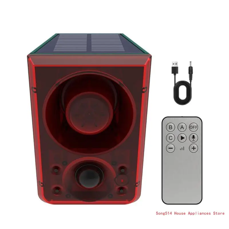 

Солнечная сигнальная лампа, инфракрасный датчик движения, охранный лай собаки, звуковой свет, стробоскопический сигнальный для