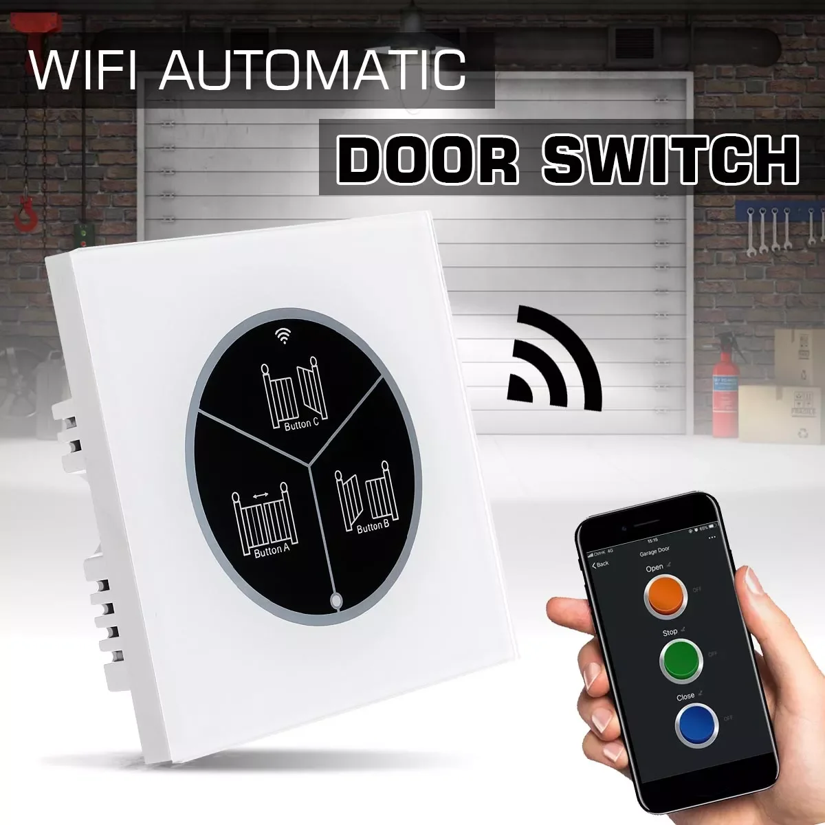 

Universal Wireless Door Opener Controller Remote WIFI Switch By for Garage door, Rolling Gate, Courtyard automatic door, etc