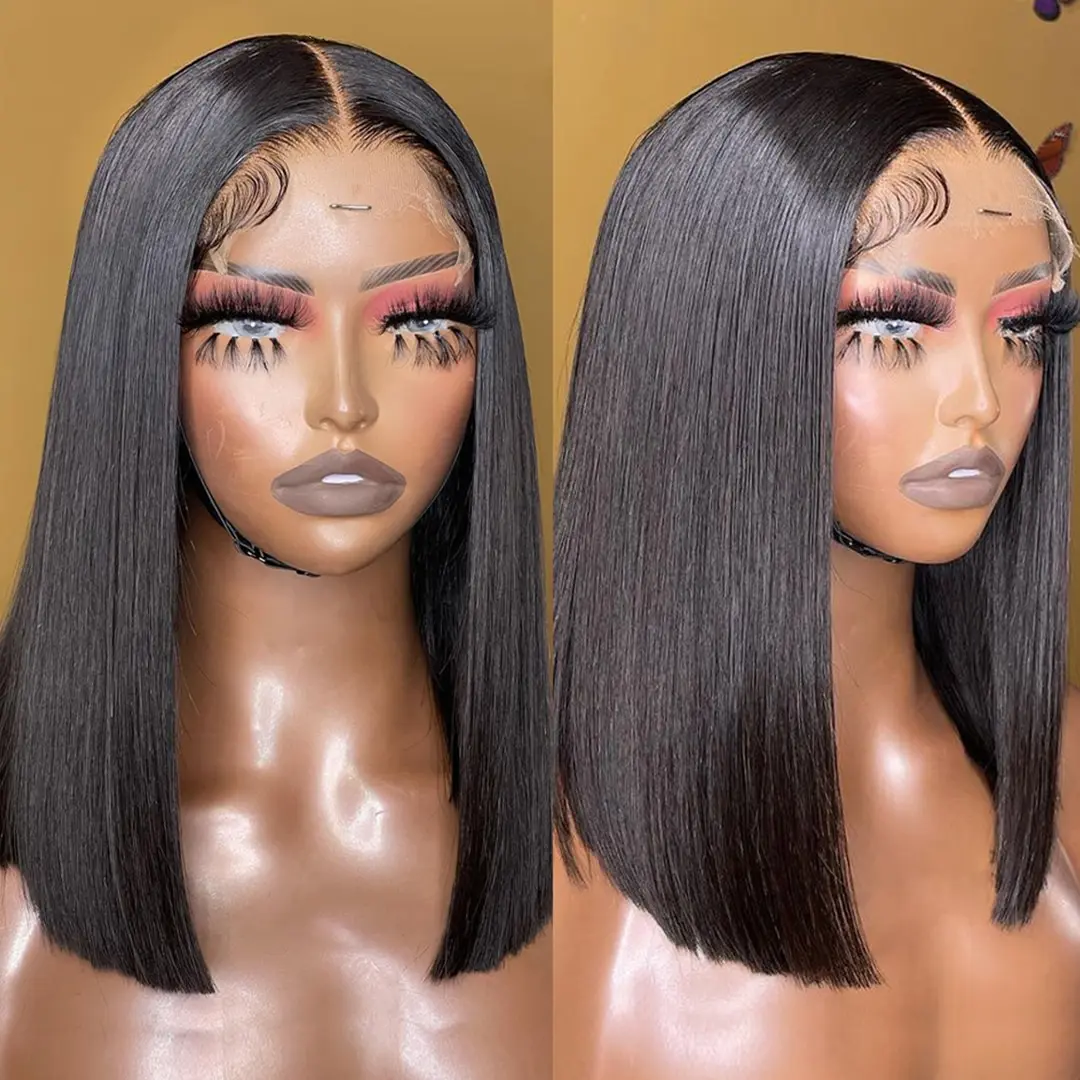 Straight Lace Front Wig Brazilian Short Bob Wig Lace Front Human Hair Wigs For Black Women 4x4 Closure Wig 13x4 Lace Frontal Wig