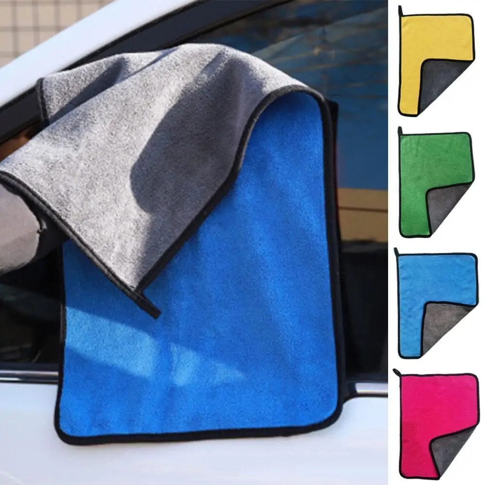 

Wash Towel Wipe Car Cloth Thickened Water Absorption Double-sided Coral Velvet Drop Hair Cloth Two-color Not Cleaning W9H4