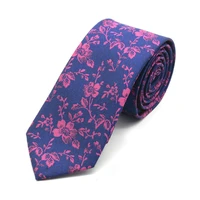 fashion floral necktie 6cm narrow polyester ties for men flower green tie mariage party business suit neck wear mens accessories