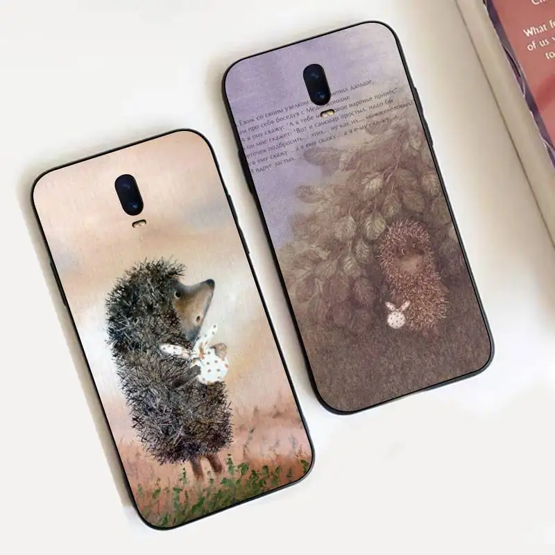 

Bright Hedgehog in the Fog Phone Case For Oppo Reno Realme C3 6Pro Cover For vivo Y91C Y17 Y19 Funda Capa