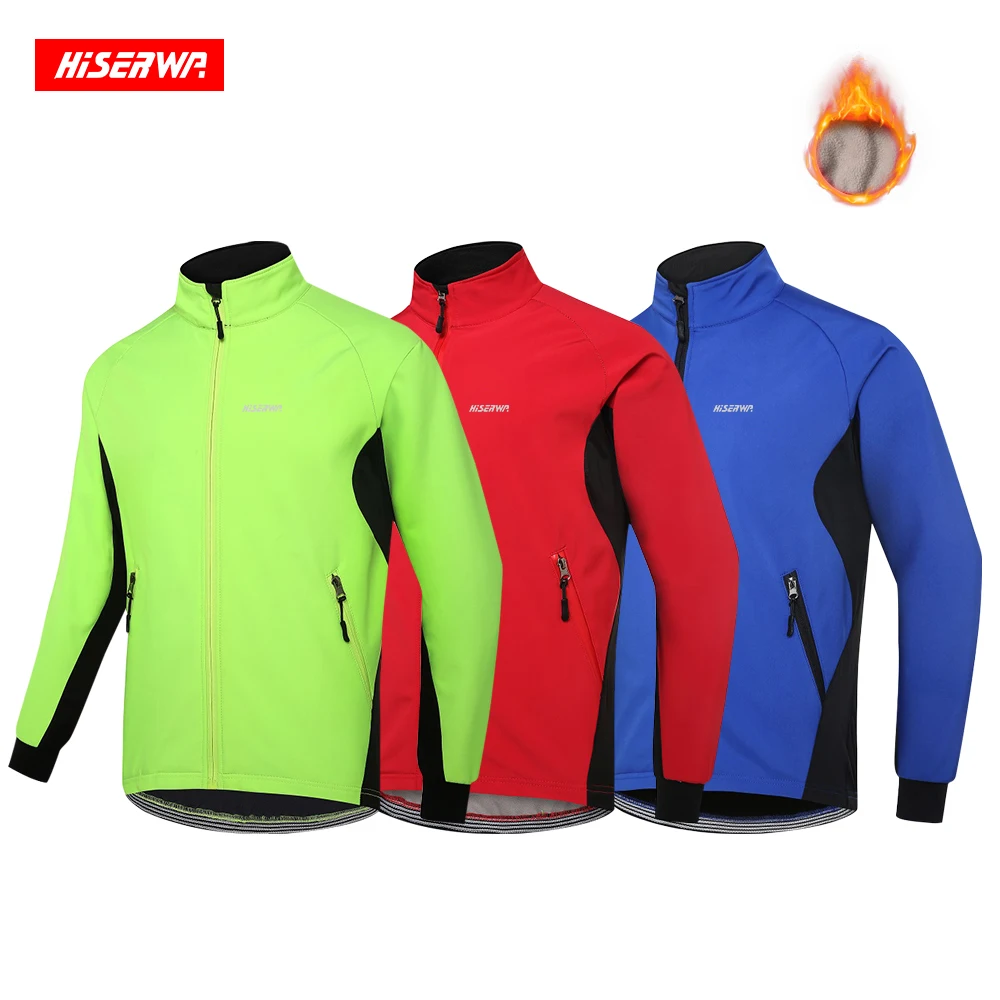 

Men's Winter Thermal Cycling Jacket Waterproof Windproof Fleece Jacket Bike Coat MTB Bicycle Cycling Long Sleeve Cycling Jerseys