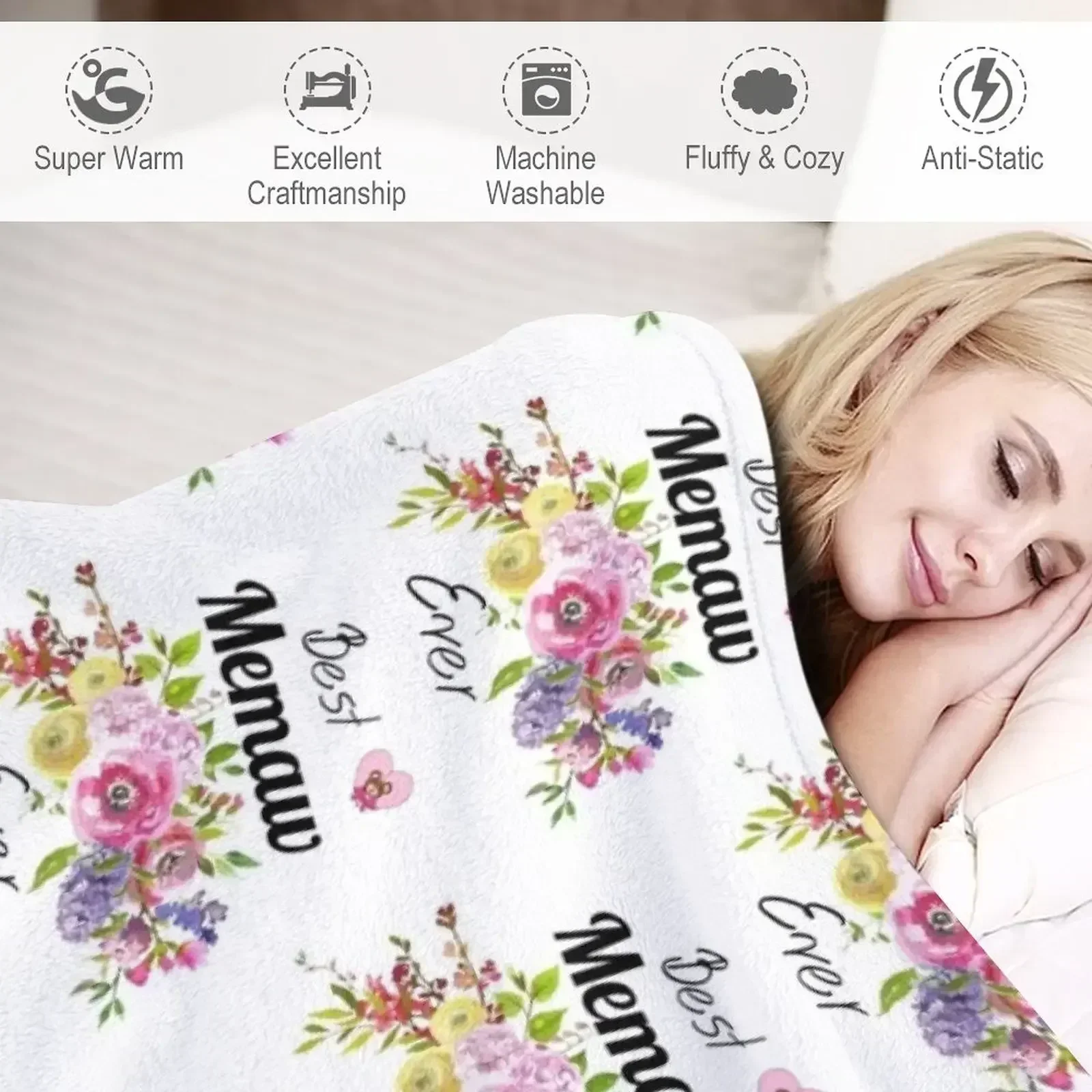 Подарки Memaw - День матери идея на день пледы походное одеяло клетчатая кровать