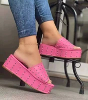 punk designer slippers women chunky platform sandals 2022 summer shoes peep toe thick bottoms laides slides sapatos de mujer