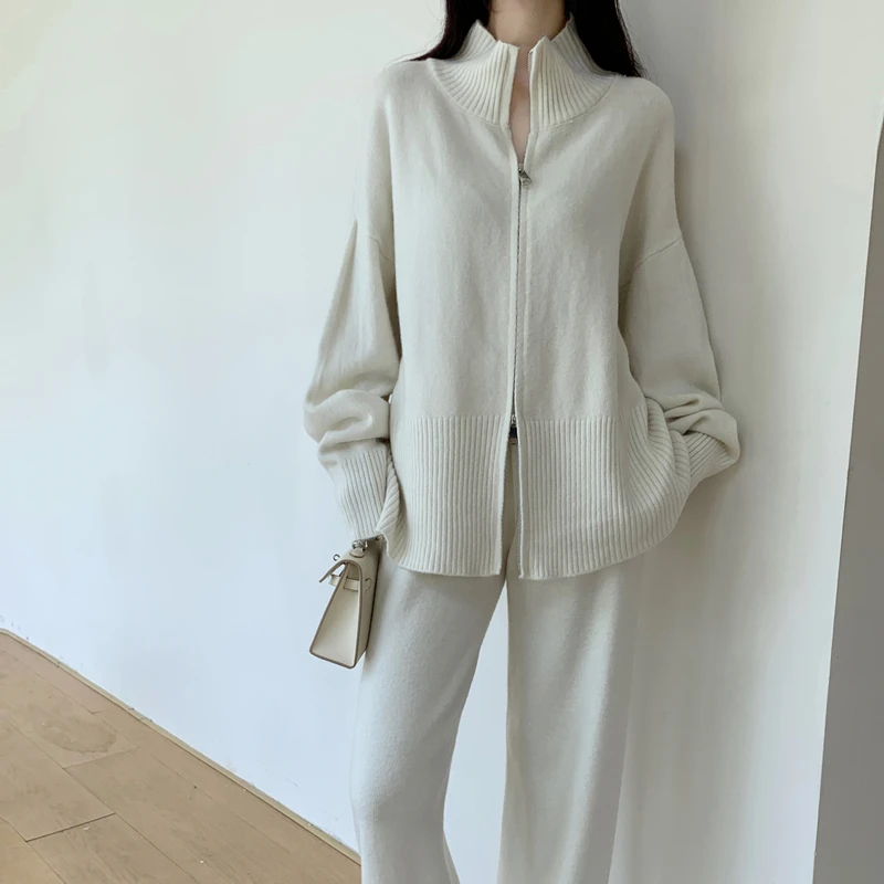 MiiiiX повседневный стиль однотонный вязаный свитер кардиган куртка длинные