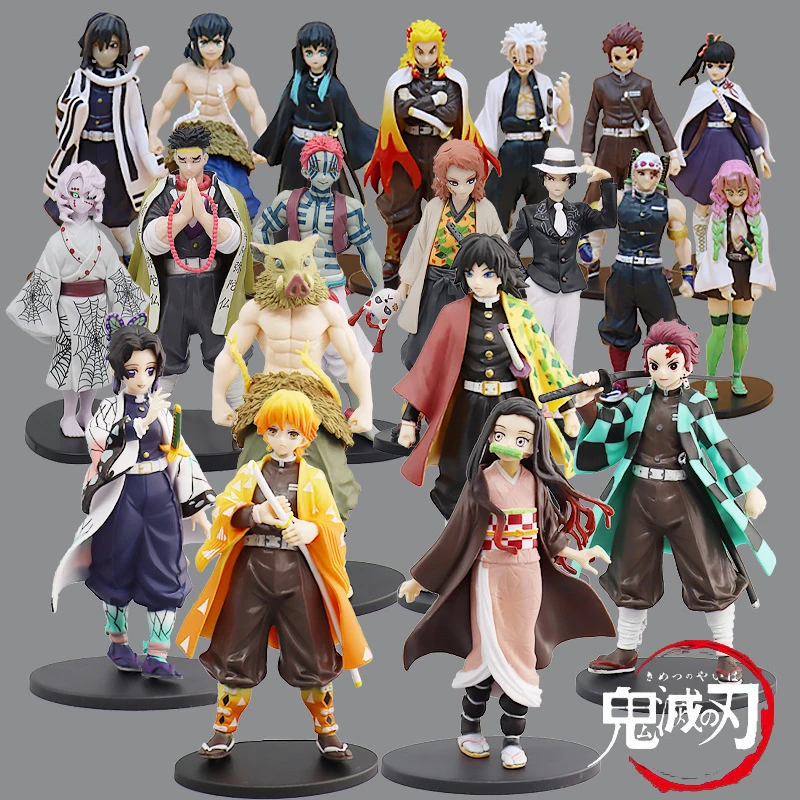 

16CM Demon Slayer Figure Kimetsu No Yaiba Figurine Tanjirou Zenitsu Inosuke Action Figure PVC Model Toys Rengoku Anime Figures