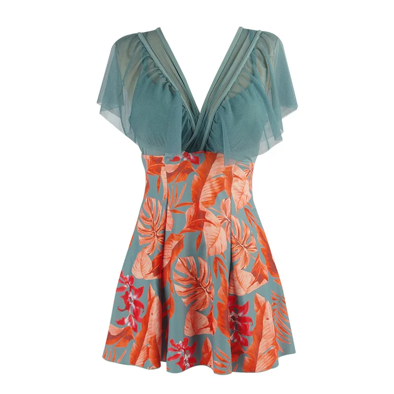 

New Swimsuit Women's Shoulder Covering Slimming Conservative Big Dress Hot Spring Beach Vacation