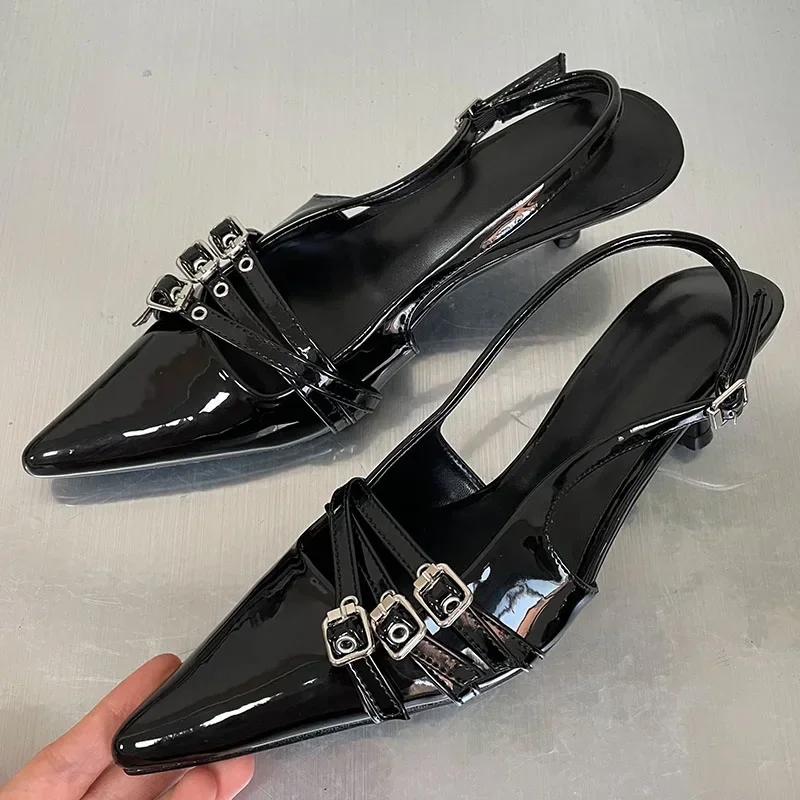 Модные сексуальные женские сандалии на высоком каблуке и ремешке с пряжкой в