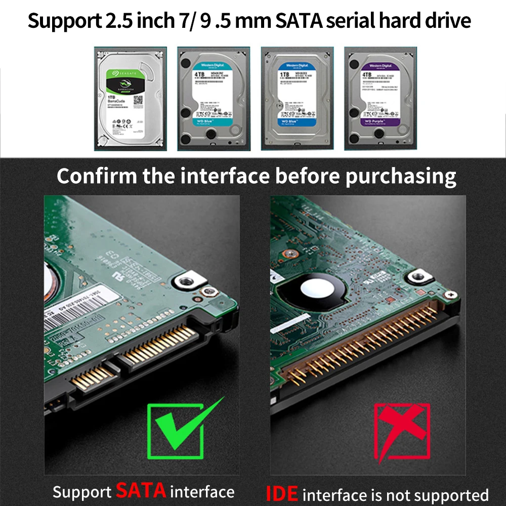 TISHRIC Внешний кейс/корпус/бокс для жесткого диска HDD 2,5 дюйма HD Optibay SATA To USB 3.0/2.0 адаптер корпуса SSD.