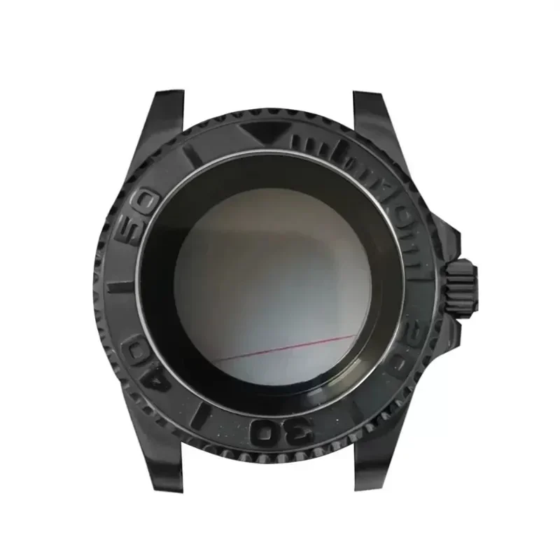 Корпус NH35 40 мм черный с PVD-покрытием из нержавеющей стали прозрачным дном