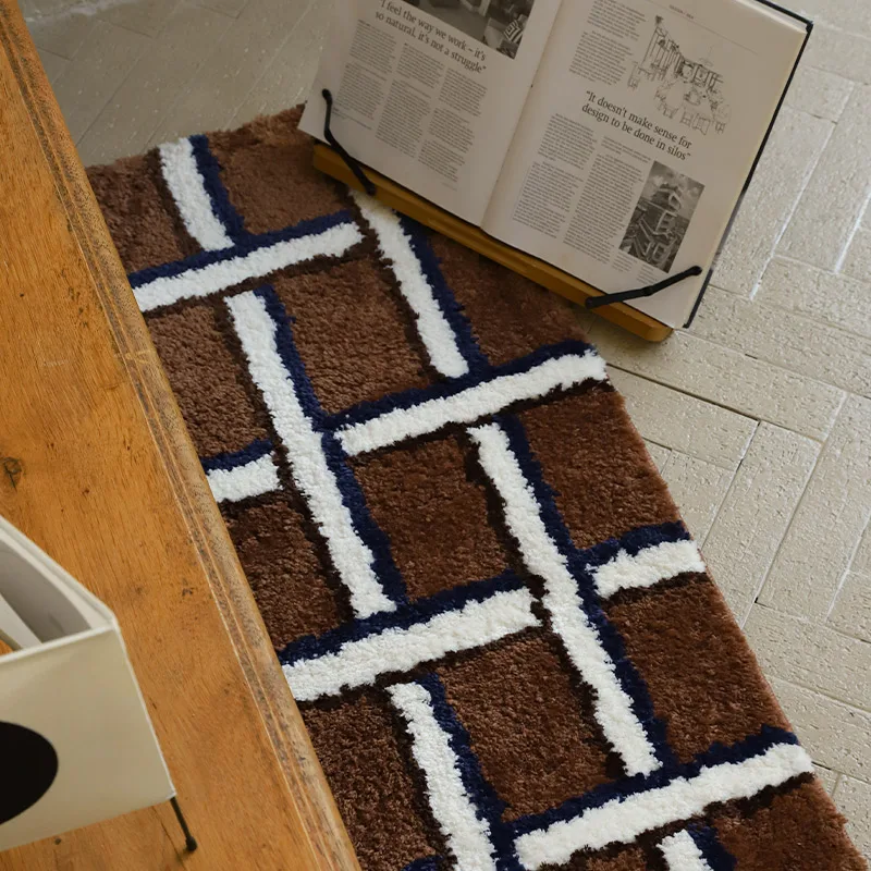 Шикарный сетчатый ковер для гостиной длинный коврик спальни противоскользящий