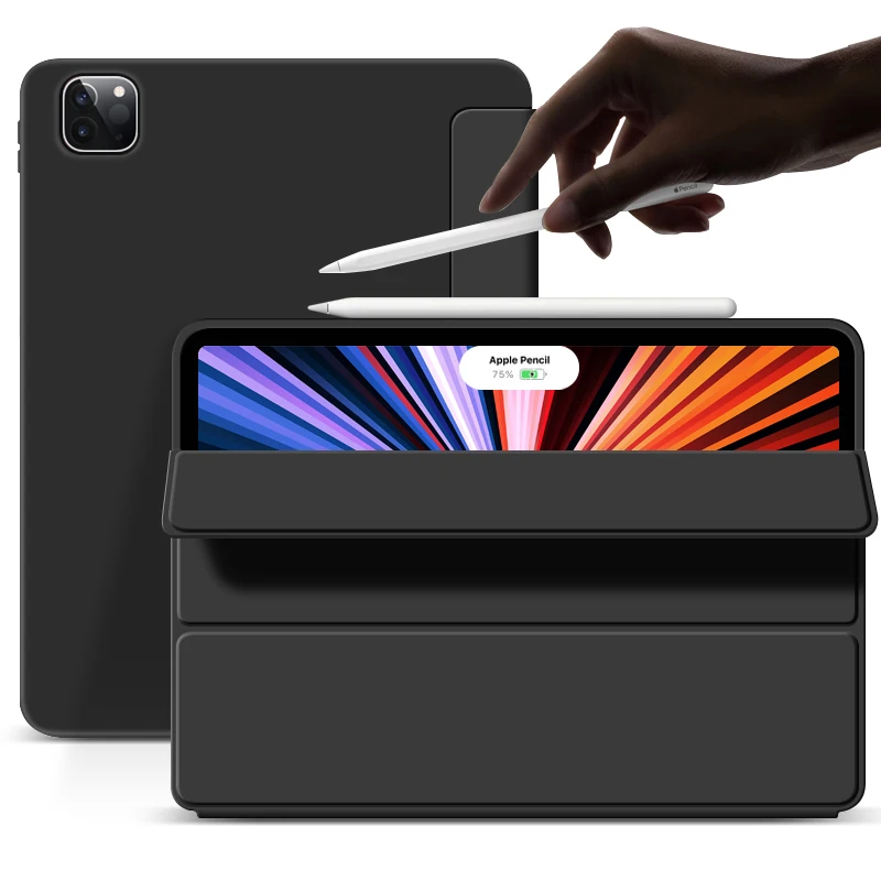 

For iPad Pro 11 Case 2021 Smart Case Slim Magnetic Folding Flip Stand Soft TPU Back Cover for iPad Pro 11 2020 Case Tablet Funda