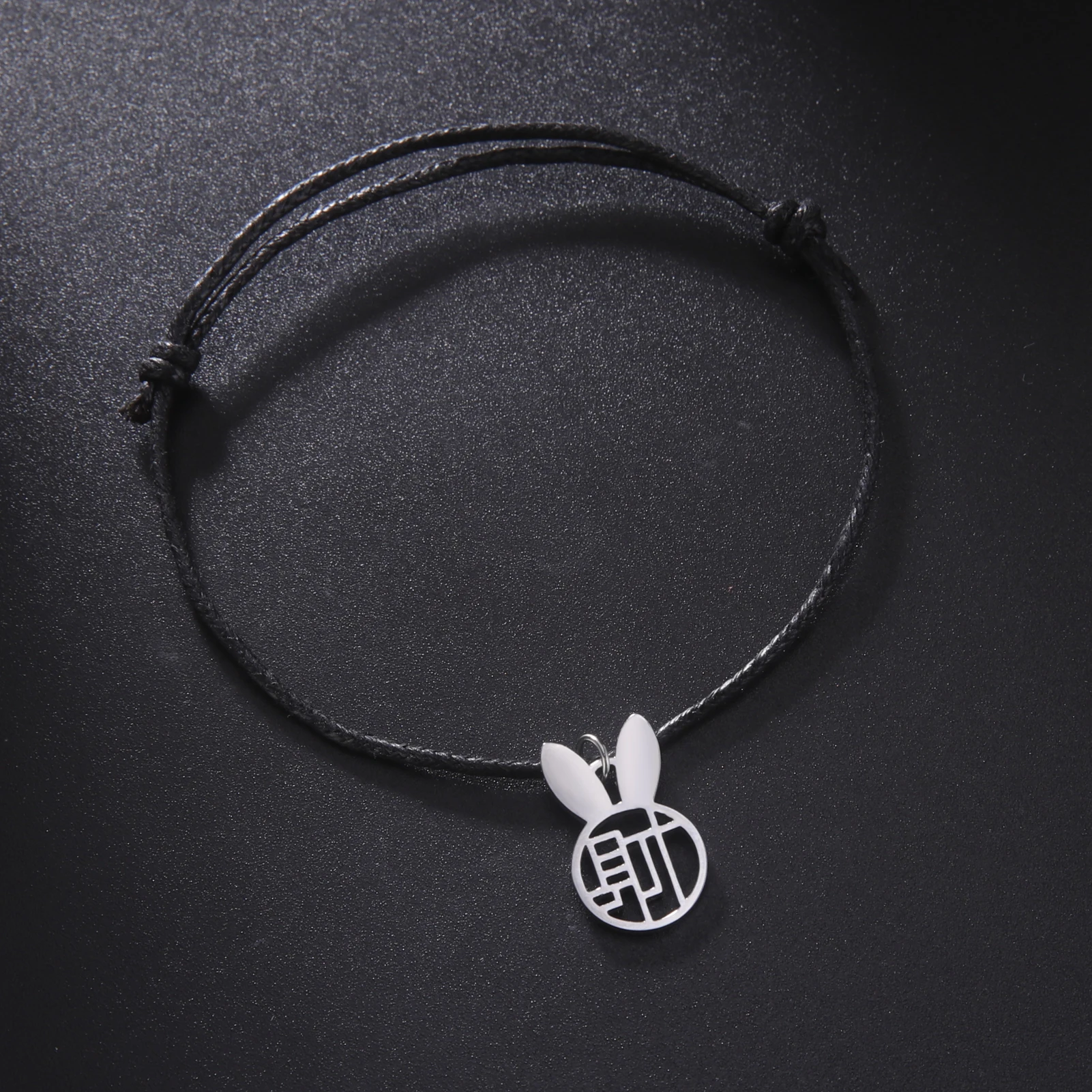 Браслет Lucky Rabbit из нержавеющей стали с красной нитью для пар цепочка со знаками