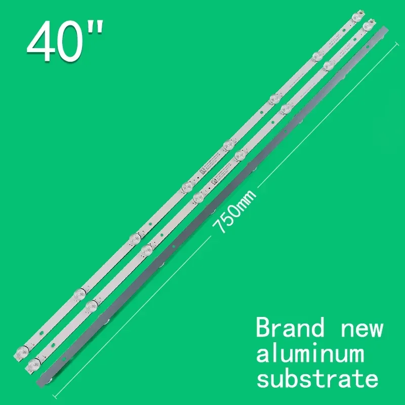 1 компл. = 3 шт. 6 В 8 светодиодов 750 мм подходит для 40-дюймового ЖК-телевизора ECON