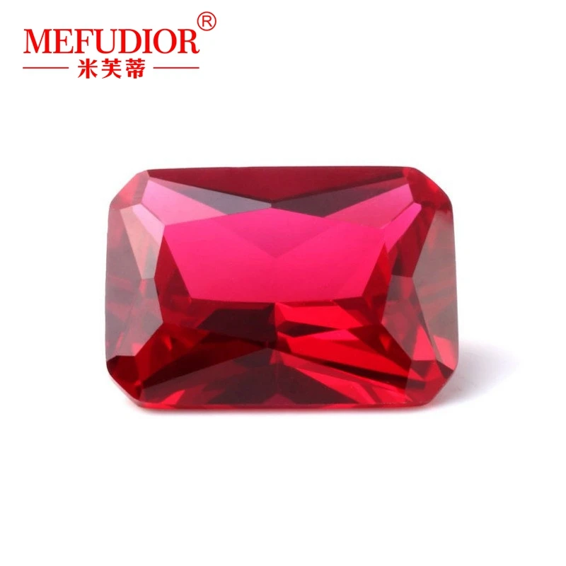 

8A Octagon Princess cut Lab-grown Ruby Red Gems Loose Stone Jewelry accessories