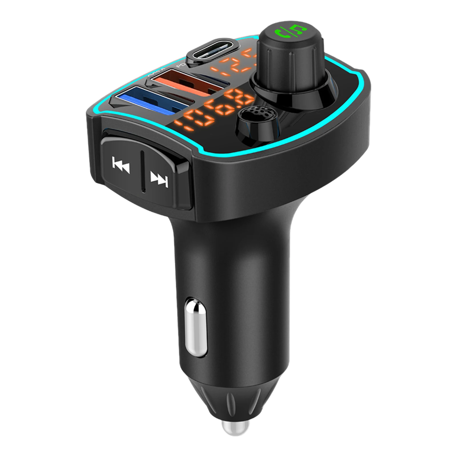

Multifunction Car Adapter Universal Music Player Durable Practical Fast Charging FM Transmitter Compatible Portable