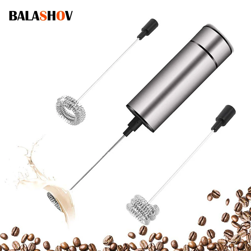 Electric Milk Frother Wireless Handheld Stainless Steel Spring Mixer Coffee Cappuccino Foam Maker Egg Beater portable blender
