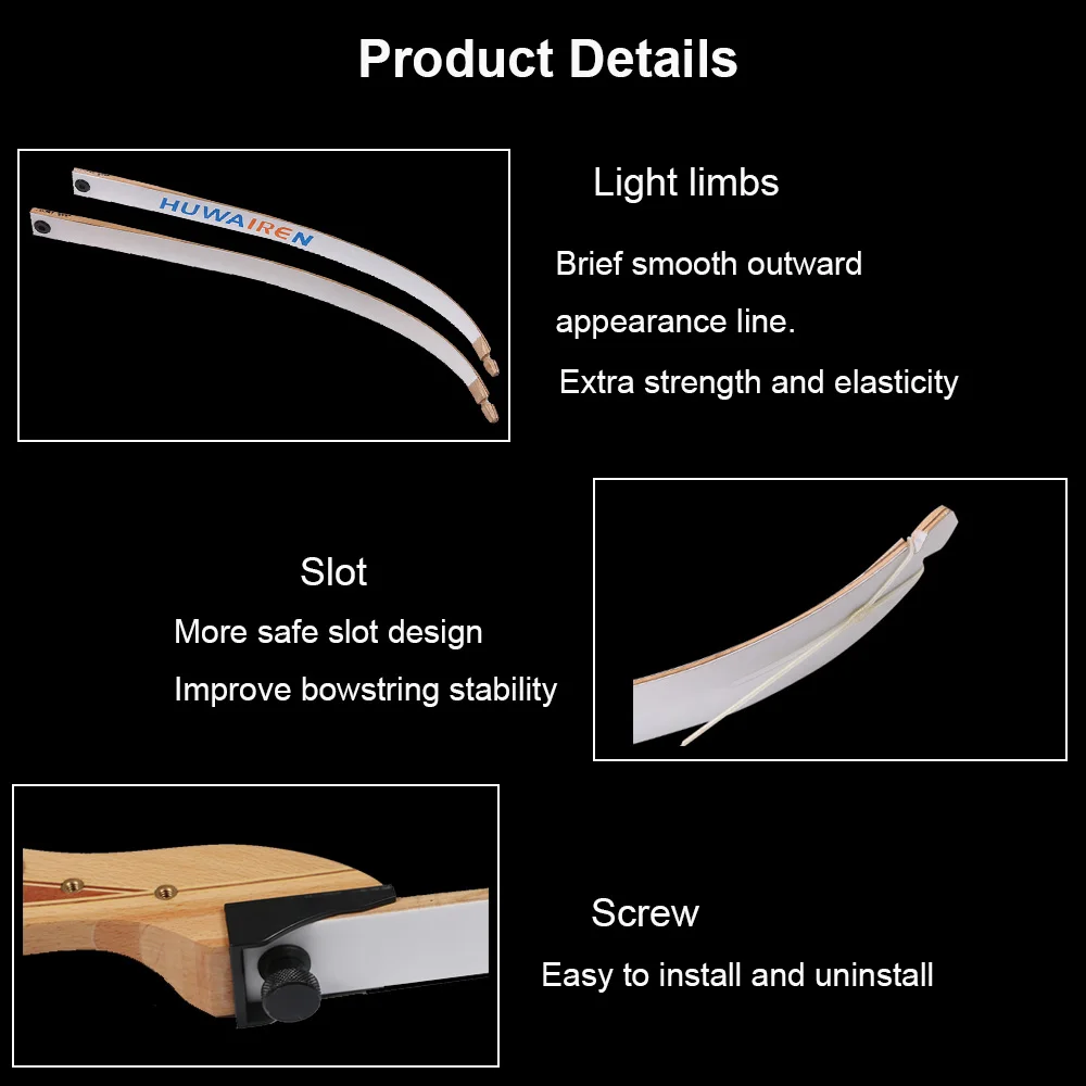 Huntingdoor 24-38lbs 62inch Recurve Bow White Take Down Long Practice Archery Hunting Shooting for Beginner and Women Adult - купить по