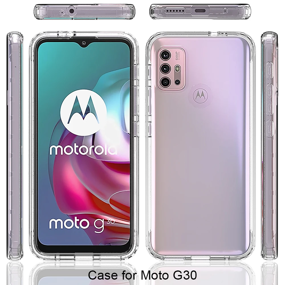 Чехол для Motorola Moto G30 G20 G10 Power G60 G9 Plus полная защита Жесткий ПК + Мягкий ТПУ