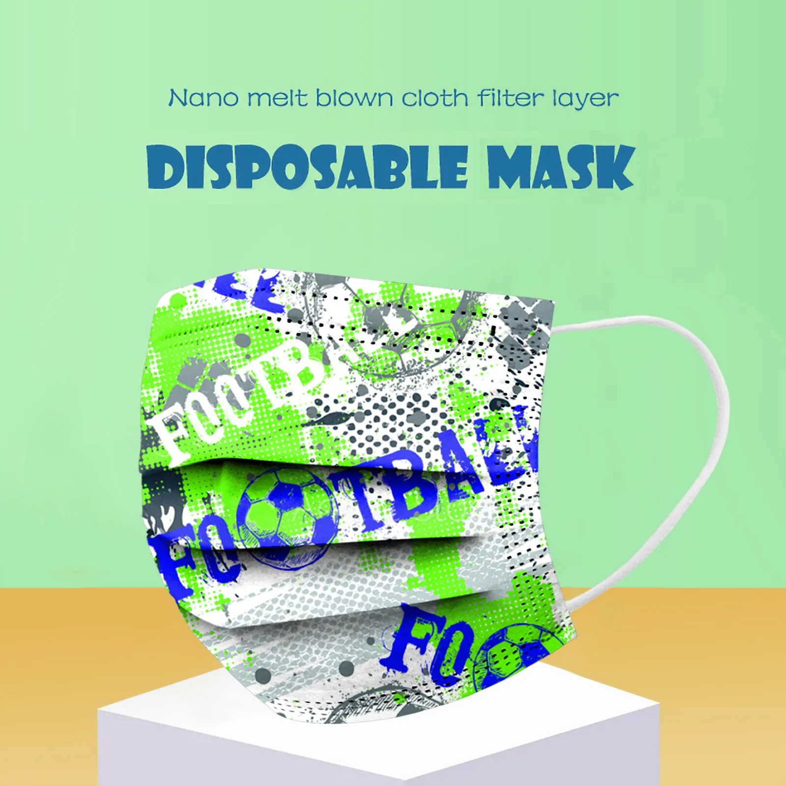 50 шт. Одноразовые 3-слойные защитные маски для лица 4-12 дюймов