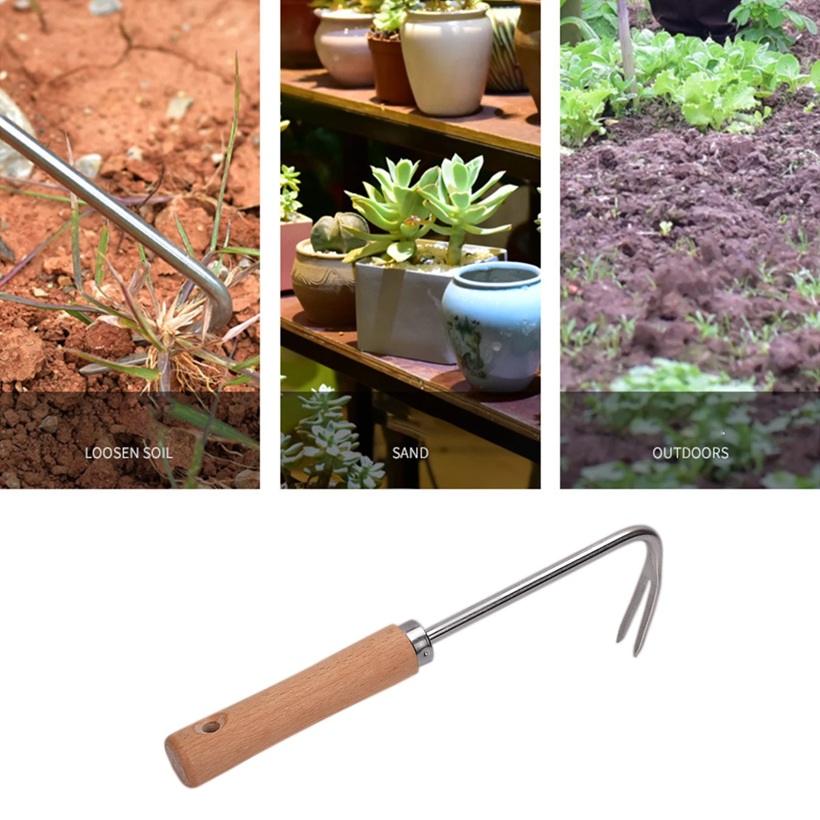 

Manual Weeder Wood Handle Stainless Steel Garden Weeder Weeding Removal Cutter Dandelion Puller Tools Garden Lawn Tool