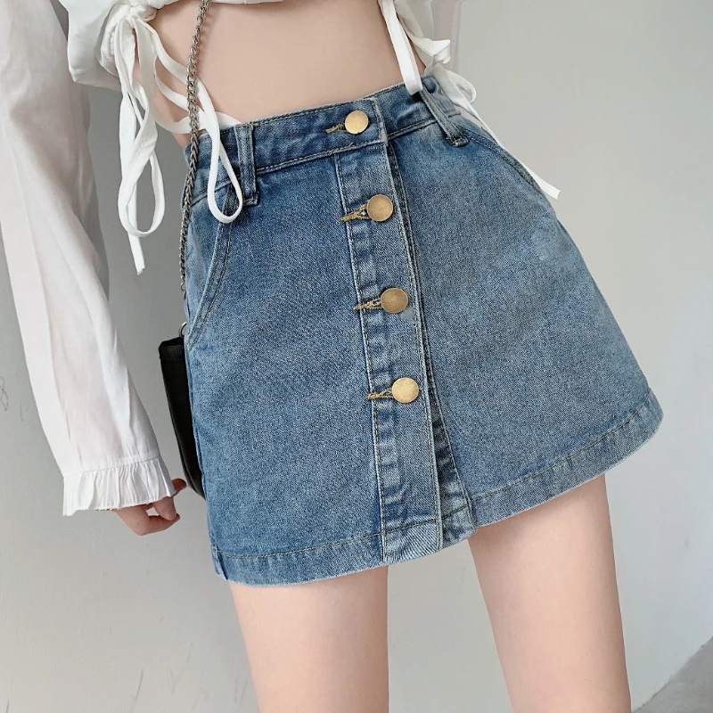 Jean Shorts Women Korean Fashion Women Clothing High Waisted Shorts Button Womens Shorts Skirt Sexy Girl Jeans 5XL Black Shorts