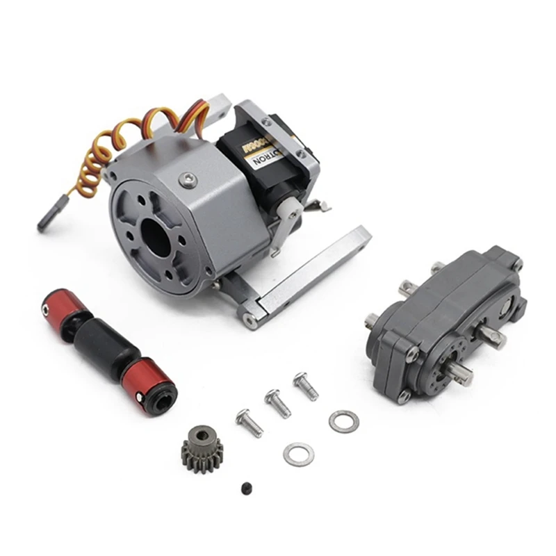 Front Motor Prefixal Shiftable Gearbox Transfer Case Set for 1/10 RC Crawler Car Axial SCX10 & SCX10 II Upgrade Parts