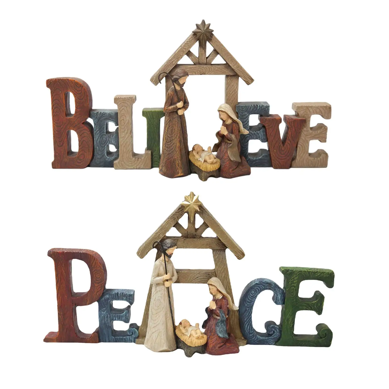 

Holy Family Resin Statue Religious Decoration Home Nativity Scene Figurines